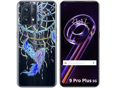 Carcasa para Realme 9 Pro Plus 5G TUMUNDOSMARTPHONE Dibujos Transparente Plumas Multicolor