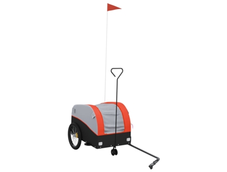 Remolque para bicicleta hierro VIDAXL negro y naranja (30 kg)