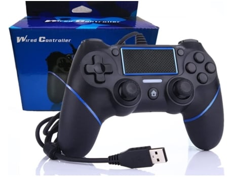 Controlador de juego con cable Ps4 para Playstation 4/Pro/Slim/Pc/Laptop Gamepad Joystick con enchufe USB con doble vibración azul YIZHOOD
