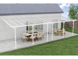 Cazeboo Pérgola Cubierta para Terraza de Aluminio Premium, blanco 9x3 m KLEO
