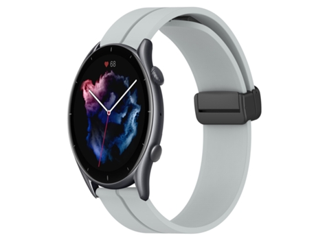 Correa de reloj inteligente para Amazfit GTR 3 22 mm Correa de reloj de silicona con cierre magnético de color sólido (gris)