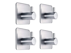 Ganchos De Pared Resistentes Acero Inoxidable Impermeables Carga Máxima 15 Lbs Set De 4