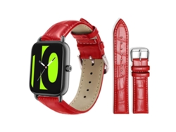 Pulsera para Xiaomi Haylou RS4 Plus LS11/LS12 - Piel - Hebilla - Textura de bambú rojo
