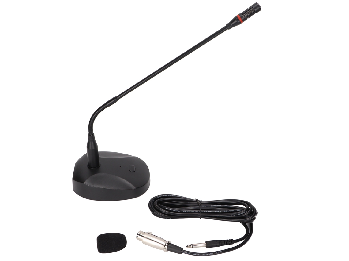 Micrófono De Escritorio Con Cuello De Cisne Y Cable Xlr A 6,35 Mm Para Reuniones Y Transmisiones Web.