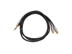 Cabo 6.35mm Trs Macho Para 2 Rca Macho Divisor Estéreo 1.8m 5.9ft Para Microfone E Equipamentos De Áudio
