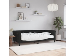 Sofá Cama Con Colchón Terciopelo Negro 90x190 Cm