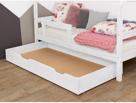 Cajón para Cama BENLEMI Buddy (Blanco - Madera - 90x160x22 cm)