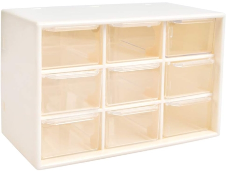 Caja de almacenamiento con 9 compartimentos para el almacenamiento de piezas pequeñas, tornillos, herramientas de bricolaje, organizador blanco de ...