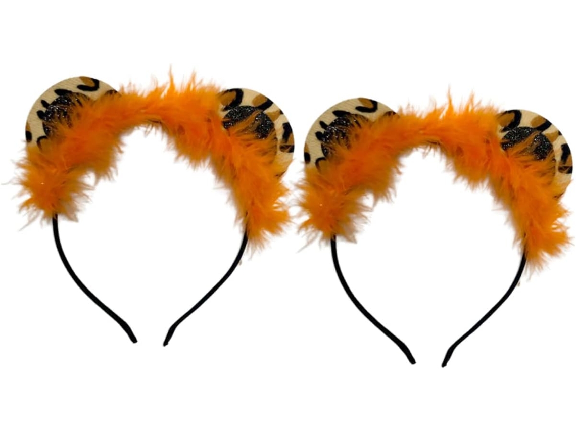 Conjunto De 2 Cabezas De Tigre De Peluche Con Orejas Para Cosplay, Accesorios Para Fotos, Tocados Suaves.