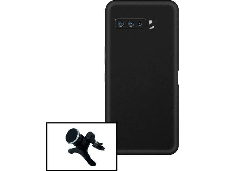 Carcasa + Soporte Asus ROG Phone 5s PHONECARE Silicona Líquida Negro 72758