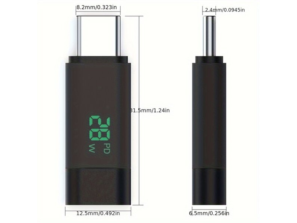 Adaptador USB C macho-hembra para carga y datos Tadvyyvayotoy