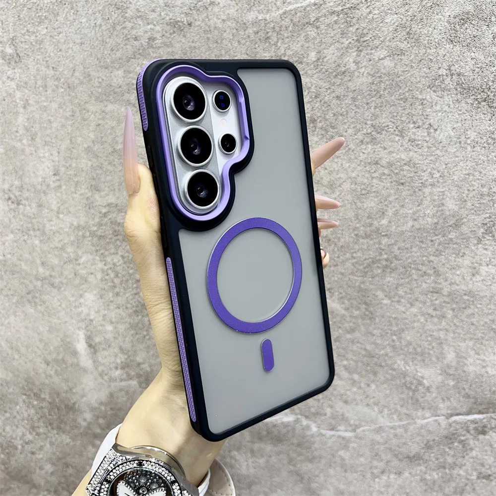 (samsung A36 5g, Morado) Funda Protectora Magnética Magsafe Para Samsung