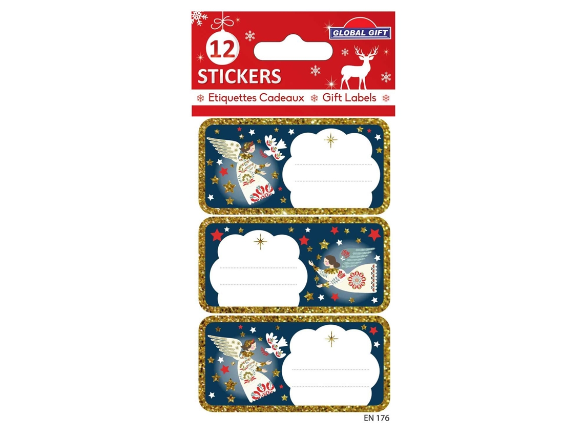 12 Pegatinas GLOBAL GIFT de Navidad - Ángeles de Navidad