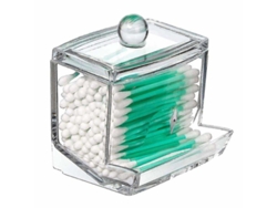 Dispensador De Bastoncillos De Algodón Acrílico - Tocador De Bela Arte Para Maquillaje