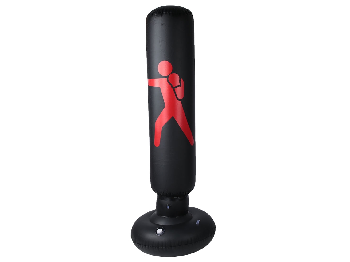 Saco De Boxeo Plegable Para Fitness, 160 Cm, Para Adultos Y Niños, Tipo Columna, De Pvc Negro.