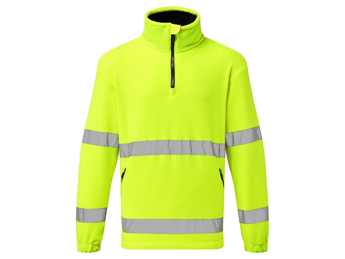 Polar de alta visibilidad con media cremallera, cómodo y seguro, amarillo, talla M, Portwest