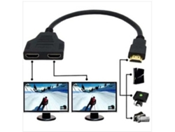 Cable Divisor Adaptador En Y Hdmi 1 Macho A Hdmi 2 Hembra Para Televisores Lcd Led Hd E33410*