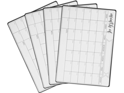 Juego De 4 Pizarras Magnéticas Blancas De 28x21 Cm.