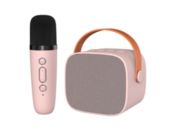 Mini máquina de karaoke para niños con altavoz portátil y micrófono inalámbrico Mdug (micrófono rosa individual)