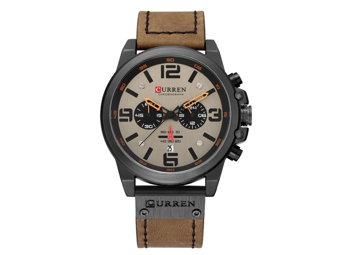 Reloj Multifuncional De Cuarzo Para Hombre Con Correa De Cuero, Reloj Deportivo Casual Y Moderno Para Hombre.