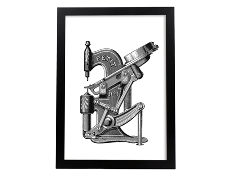 Póster NACNIC de Maquina de Coser con Objetos Vintage.