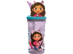 Vaso Con Pajita Gabbys Dollhouse Party Rosa Claro Pvc 360 Ml
