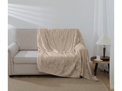 Manta con estampado geométrico marrón claro 160*220cm-BOD HOME