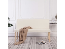 LOVELY HOME Taburete Banco 139,5 Cm Cuero Artificial Color Crema