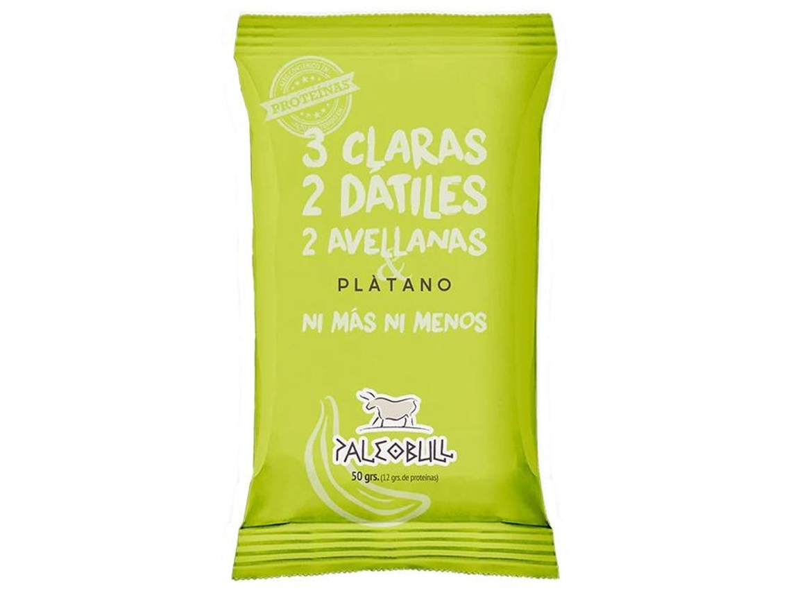 Barrita Energética De Dátiles, Avellanas Y Plátano, Paleobull, 50 G