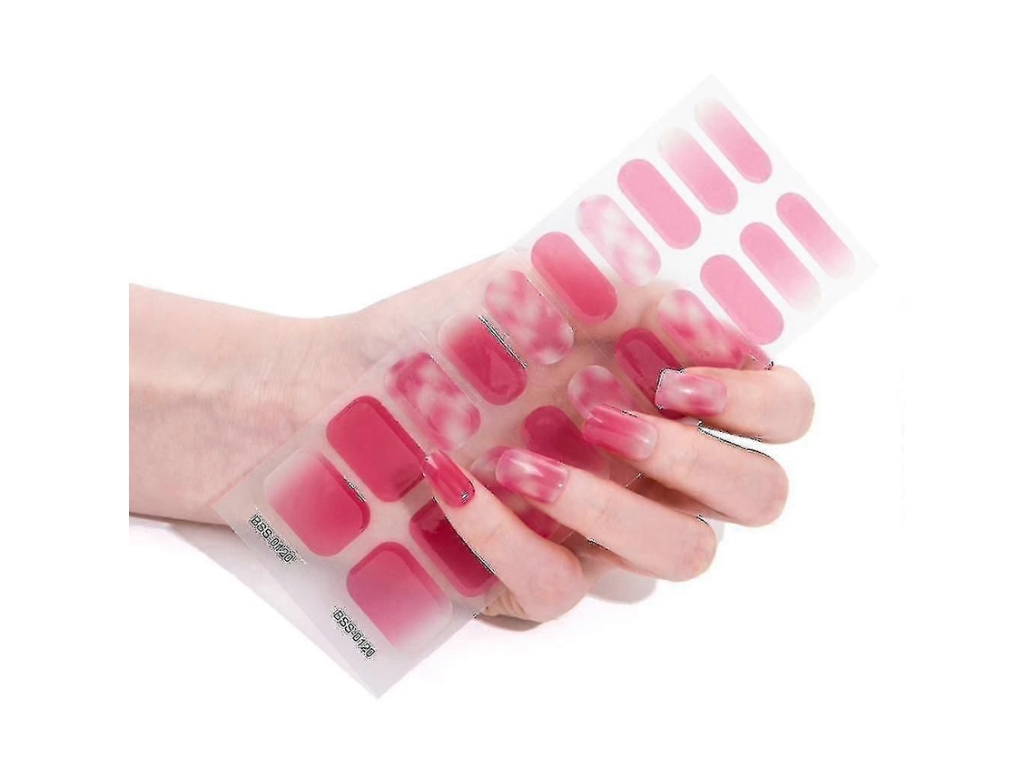 Novo Semicurado Gel Adesivos de Unha Uv / Led Lâmpada Necessária 20pcs Gel Nail Polish Wraps Rápido GOKOCO