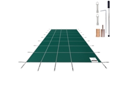 Cubierta de seguridad para piscina Succebuy de malla rectangular de 5,5 x 9,7 m, color verde, para uso en exteriores durante el invierno
