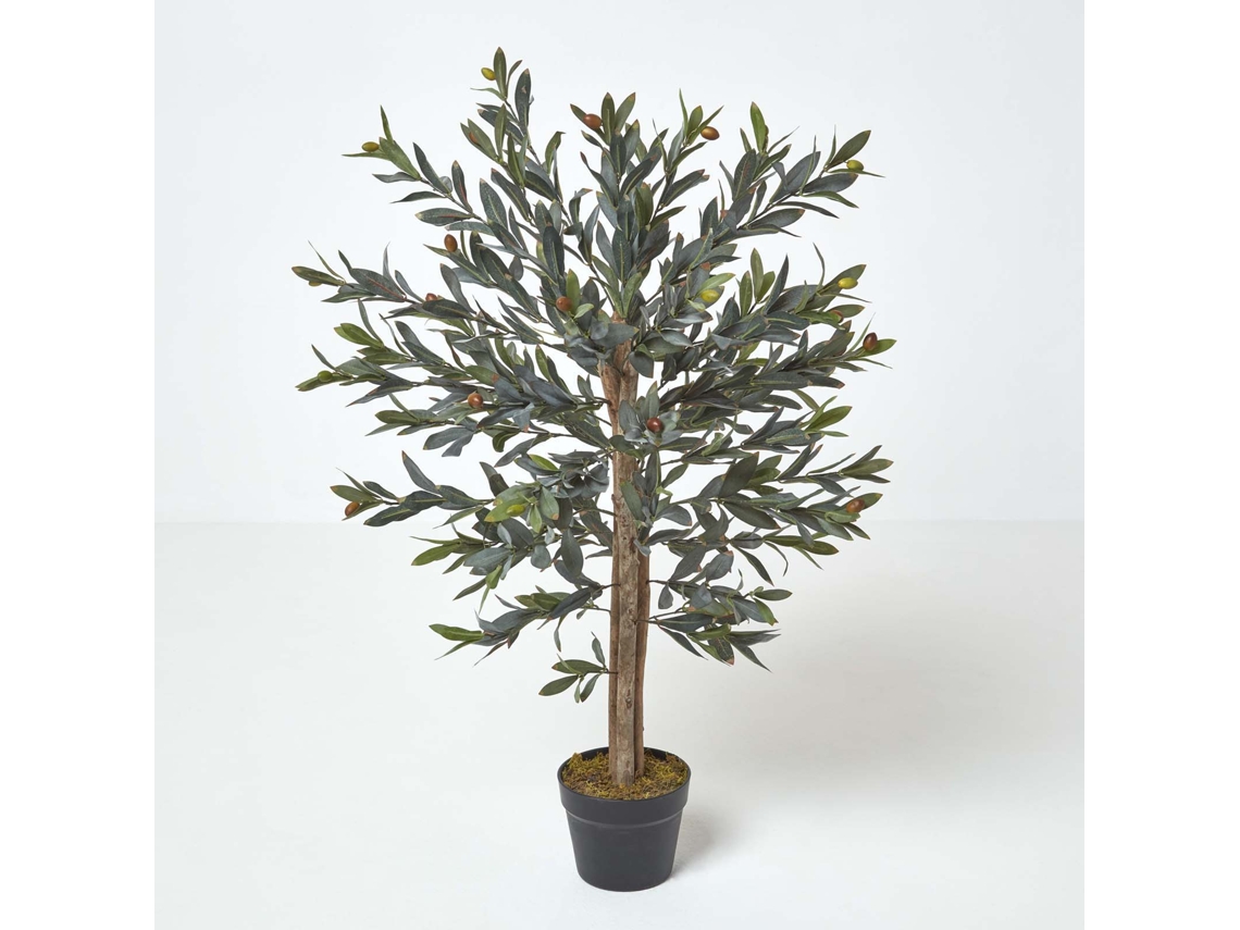 Homescapes Green Olive Tree Artificial Plant With Pot, 90 Cm