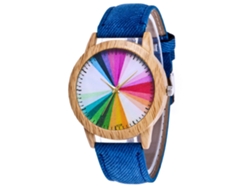 Reloj De Pulsera Casual De Cuero, Vaquero Quartz, A La Moda, Azul, Para Hombre Y Mujer.