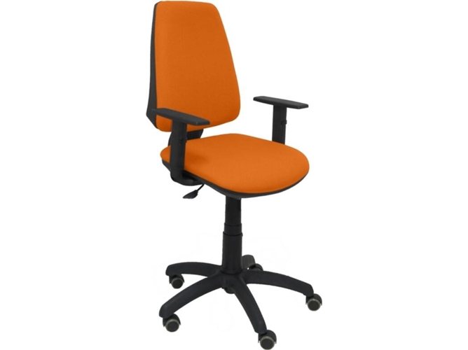 Silla de Escritorio Operativa PYC Elche CP Naranja BA RP con ruedas antiarañazos (Brazos Ajustables - Tejido)