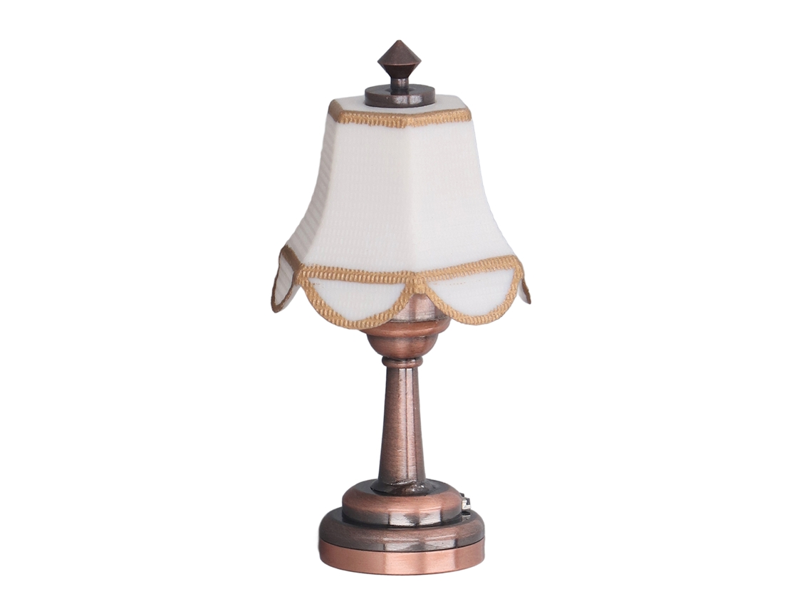 Lámpara De Mesa Led En Miniatura Para Casa De Muñecas A Escala 1:12 Con Batería Incluida.