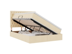 Maison Exclusive - Cama Con Almacenamiento Y Led Crema 140 X 200 Cm Poliéster