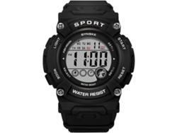 Led Digital Pu Strap Alarma Fecha Mujeres 50m Reloj Deportivo Impermeable Negro Yuysan