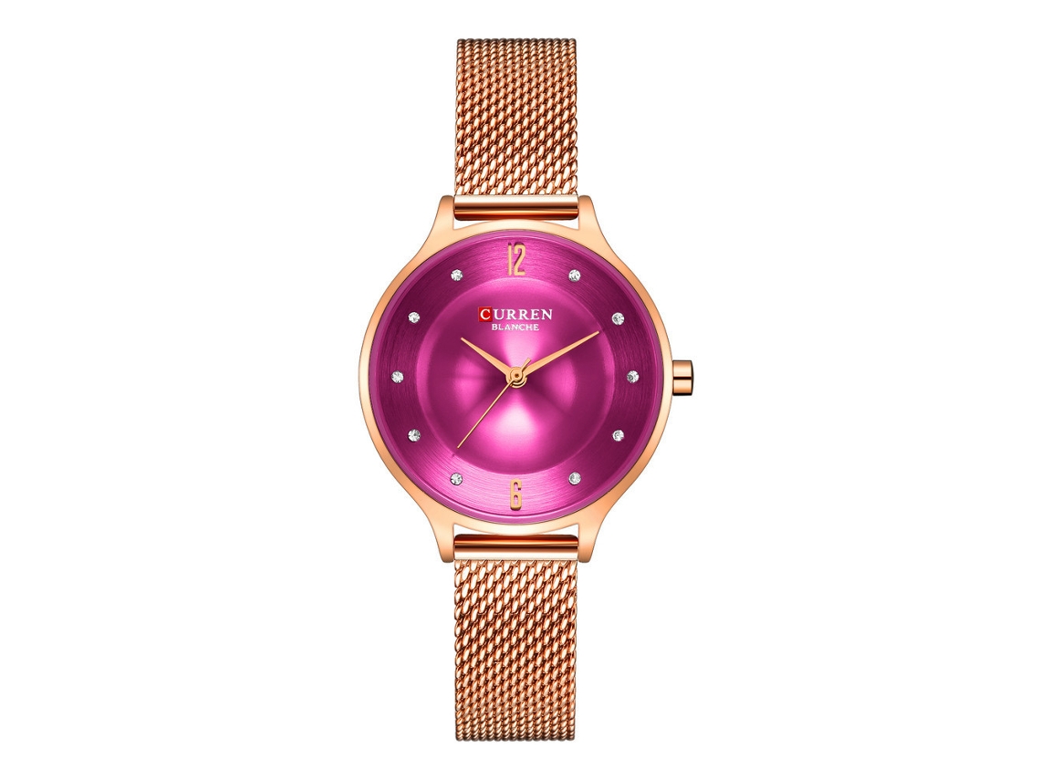 Relógio MDUG Feminino Casual de Quartzo com pulseira de malha milanesa, modelo fino