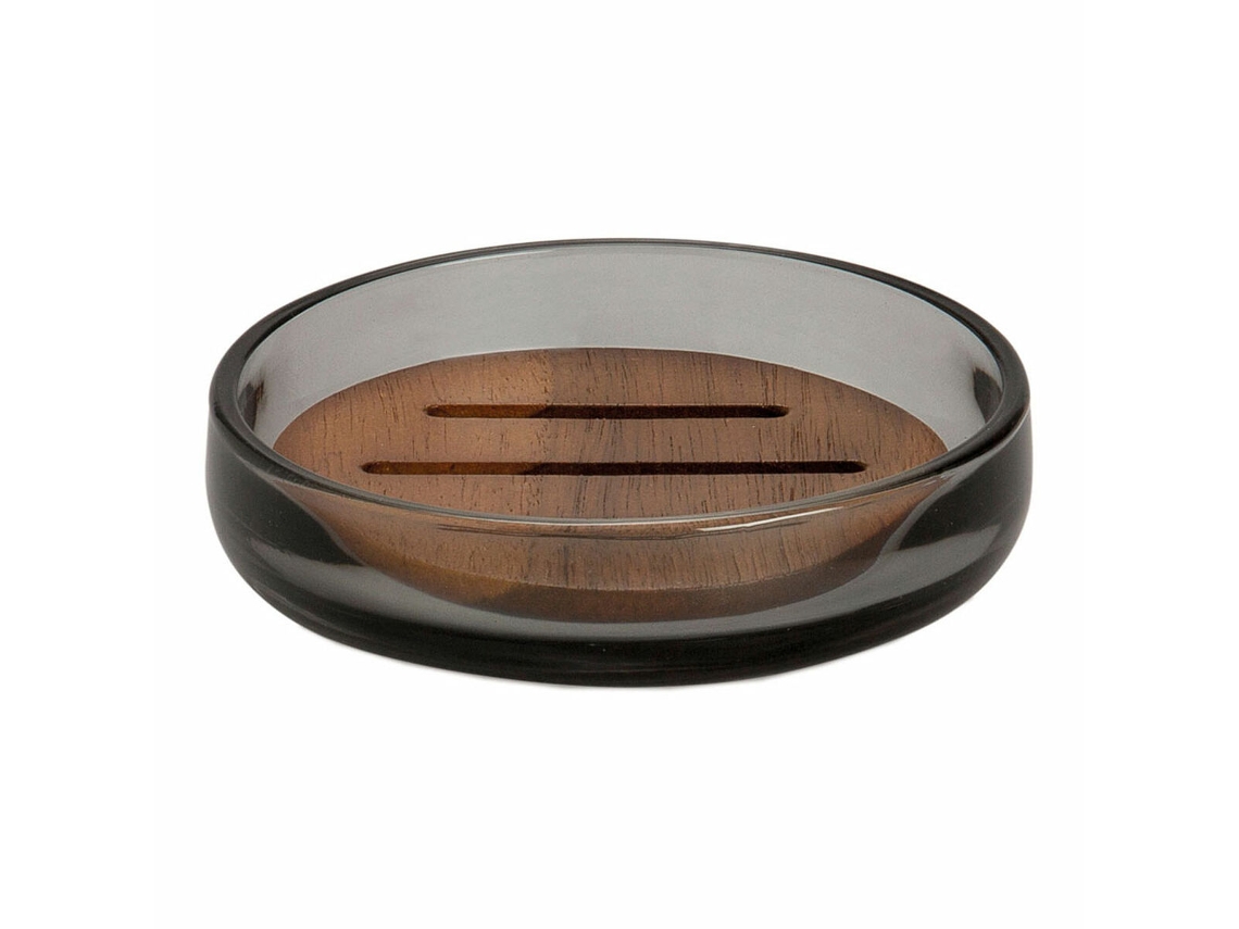 Jabonera ANDREA HOUSE ba73071 Gris Cristal Madera de acacia