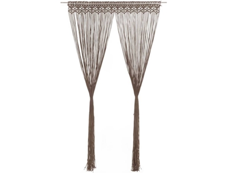 vidaXL Cortina de macramé algodón gris taupé 140x240 cm