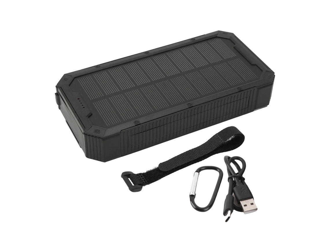 Cargador solar 2026, batería externa portátil de 36800 mAh con 36 LED para escalada - Negro