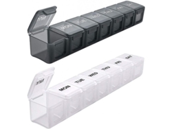 Organizador De Pastillas Semanal Extragrande, 2 Unidades, Estuches Diarios Xl, Dcn, Resistente Al Polvo, Libre De Bpa.