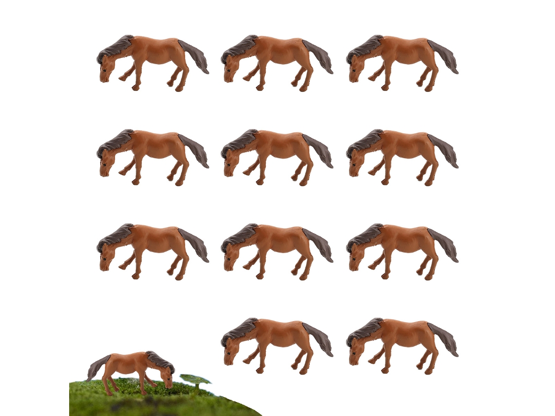 16 piezas de caballos simulados para decoración de micropaisajes con musgo NEVEANCE
