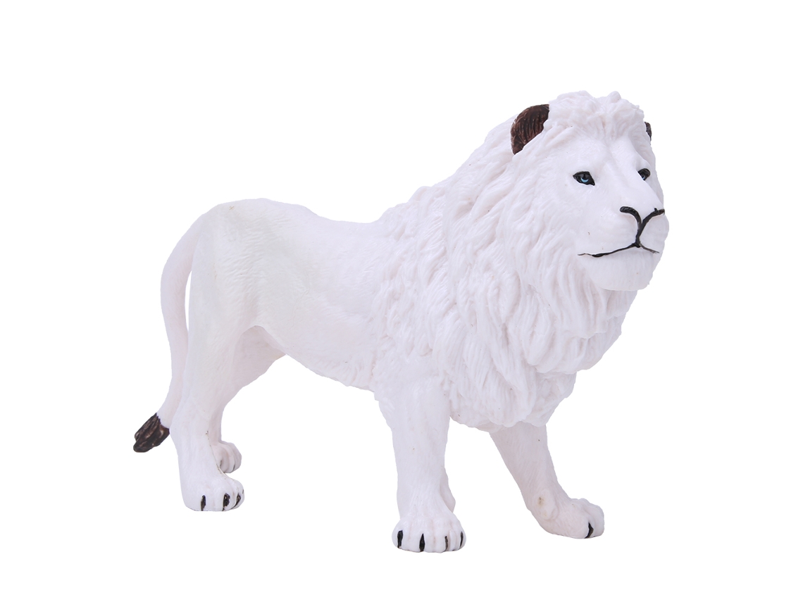 Bj-Figure Leão Branco Simulado - Brinquedo para Educação Infantil e Decoração