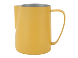 Jarra para espumar leche de acero inoxidable 306, 700 ml, boca plana, amarilla