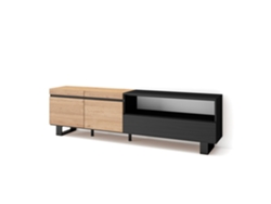 Mueble TV Televisión 200x57x35cm Para TV hasta 80 Diseño industrial Roble y negro