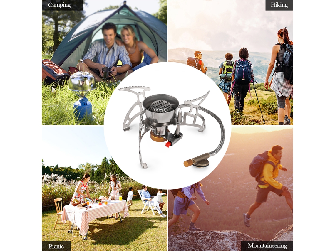 Hornillo De Gas Plegable Y Resistente Al Viento Con Encendido Piezoeléctrico Para Camping - Hornillo Portátil Para Camping Y Senderismo