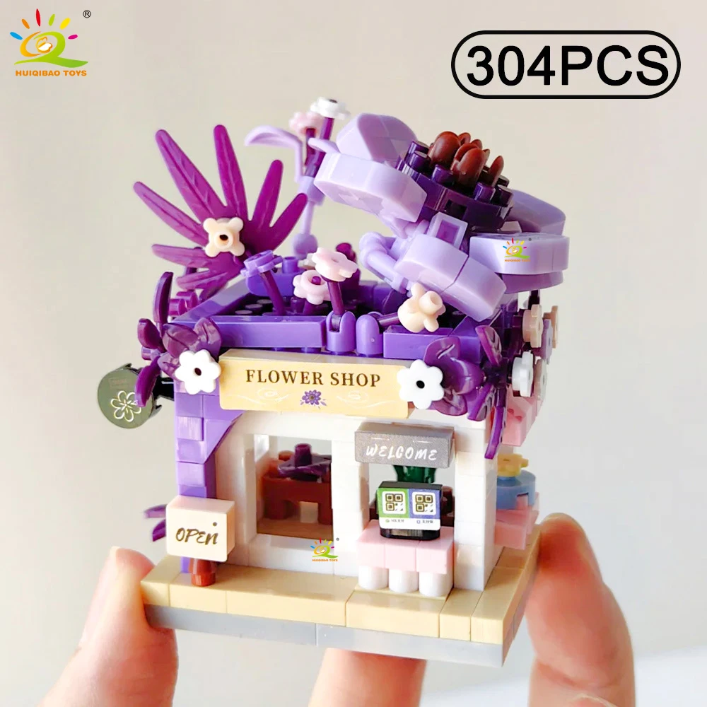 Maqueta de floristería en miniatura, escena de calle, preciosa.