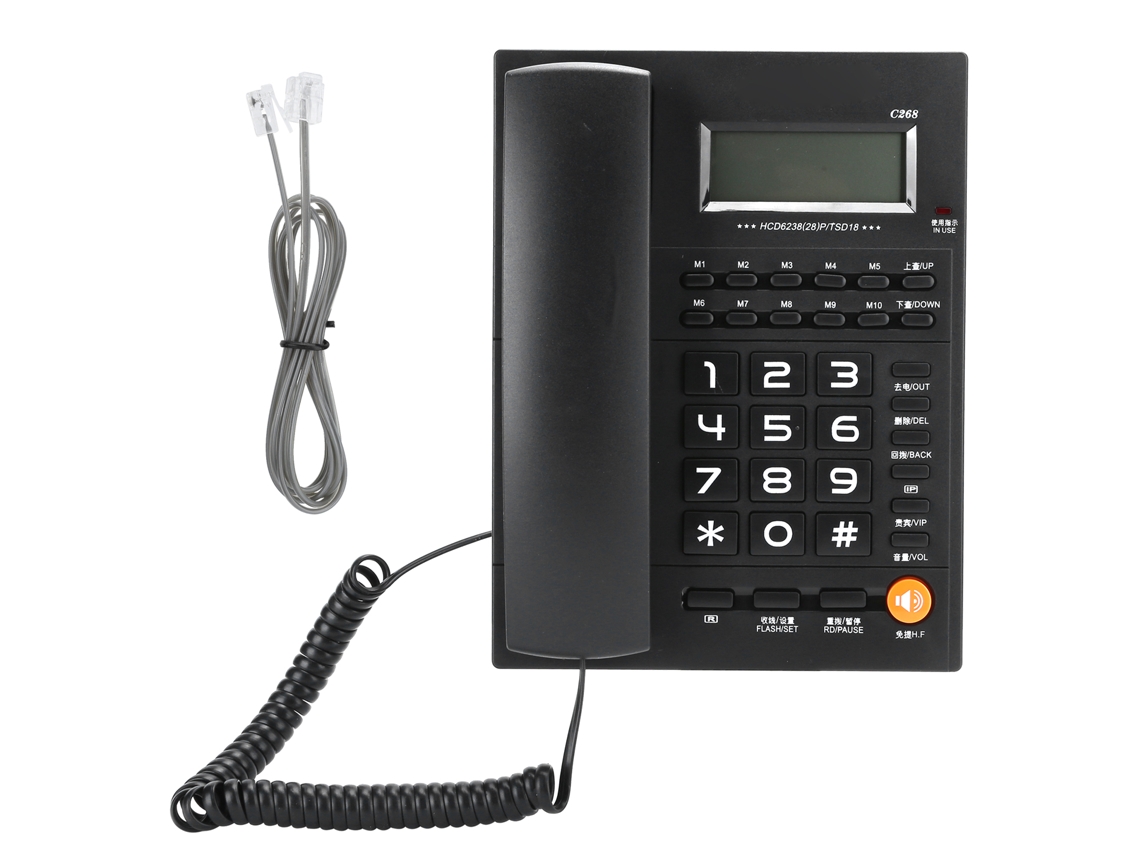 Teléfono Fijo Con Cable Para El Hogar, La Oficina, El Hotel O El Restaurante, Con Memoria Y Alarmas.