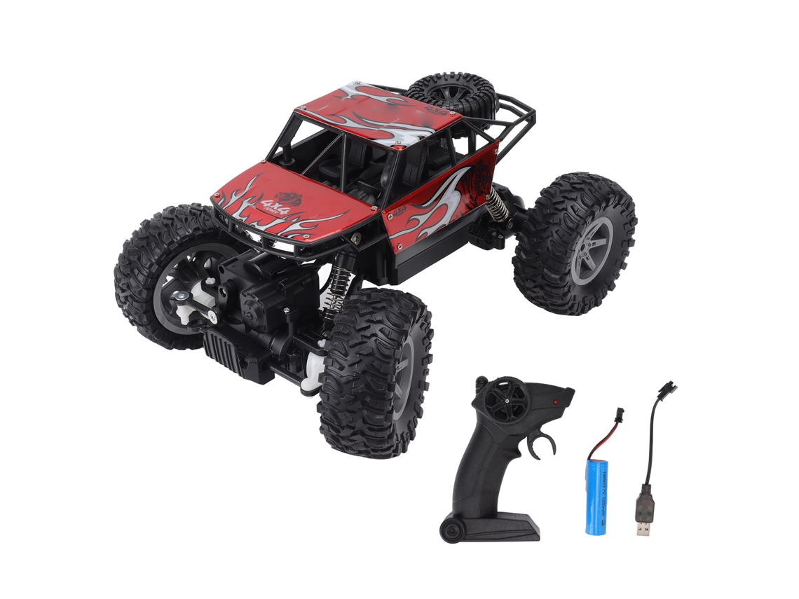 Coche teledirigido 4x4 2.4GHz con carcasa metálica roja
